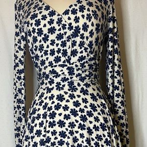 Free People White and Blue Floral Dress Sz XS